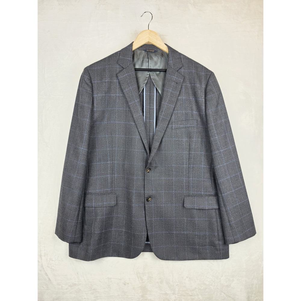 Brooks Brothers 1818 Fitzgerald Sport Coat Mens 50R Gray Wool Windowpane
